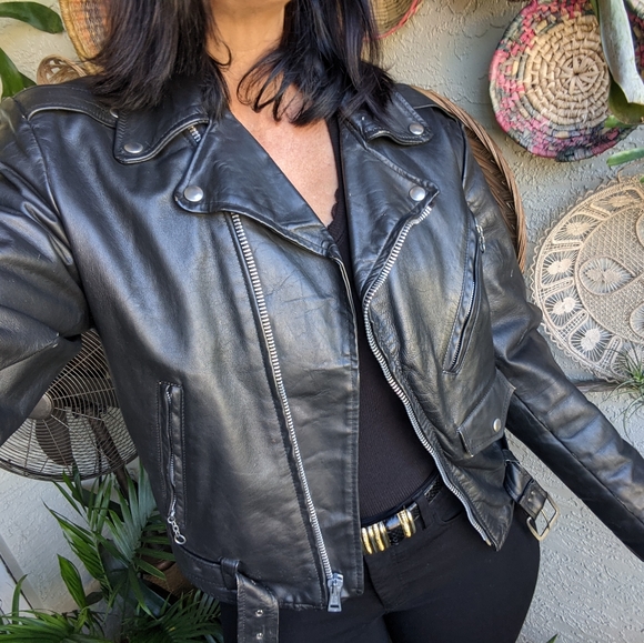 Vintage 38 Leather Motorcycle Jacket 8s 